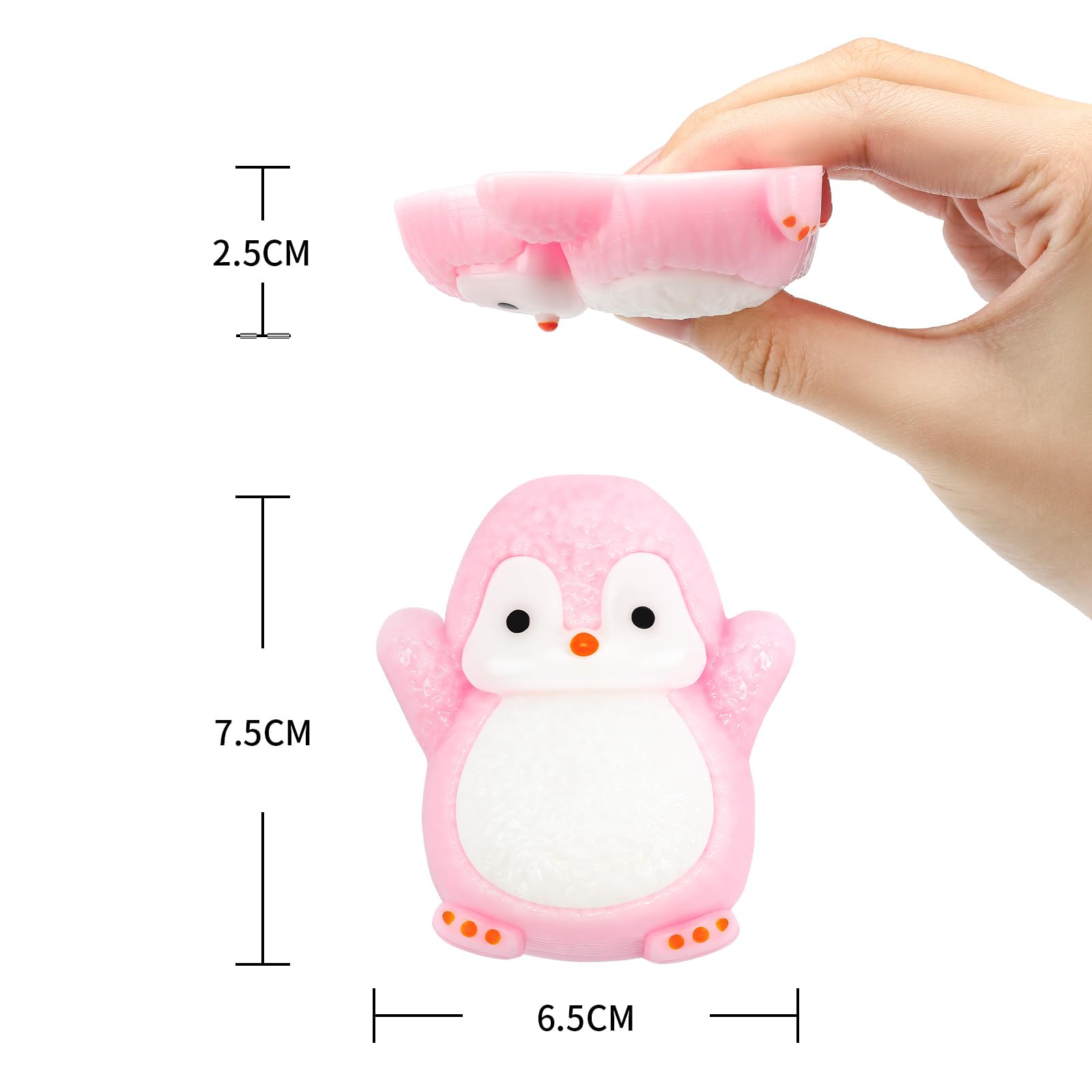 Colorful penguin TaBa squishy toys in a gift-ready packaging design.