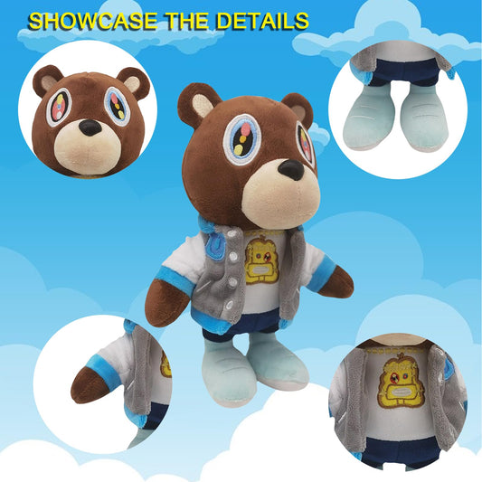 Cute Plush Bear 10-inch handheld showcases compact size for easy carry in backpacks and desks.