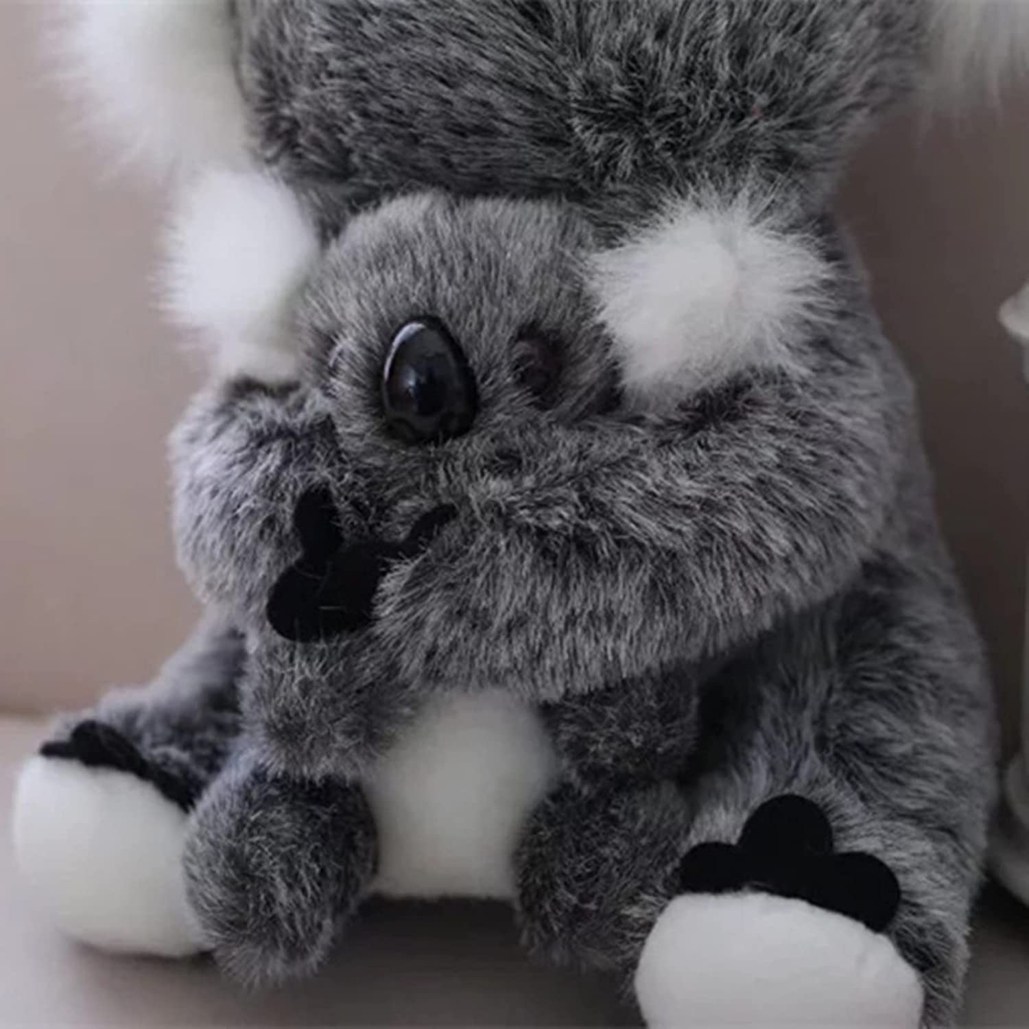 Cute rabbit koala plush grey on display confirms cozy gift option