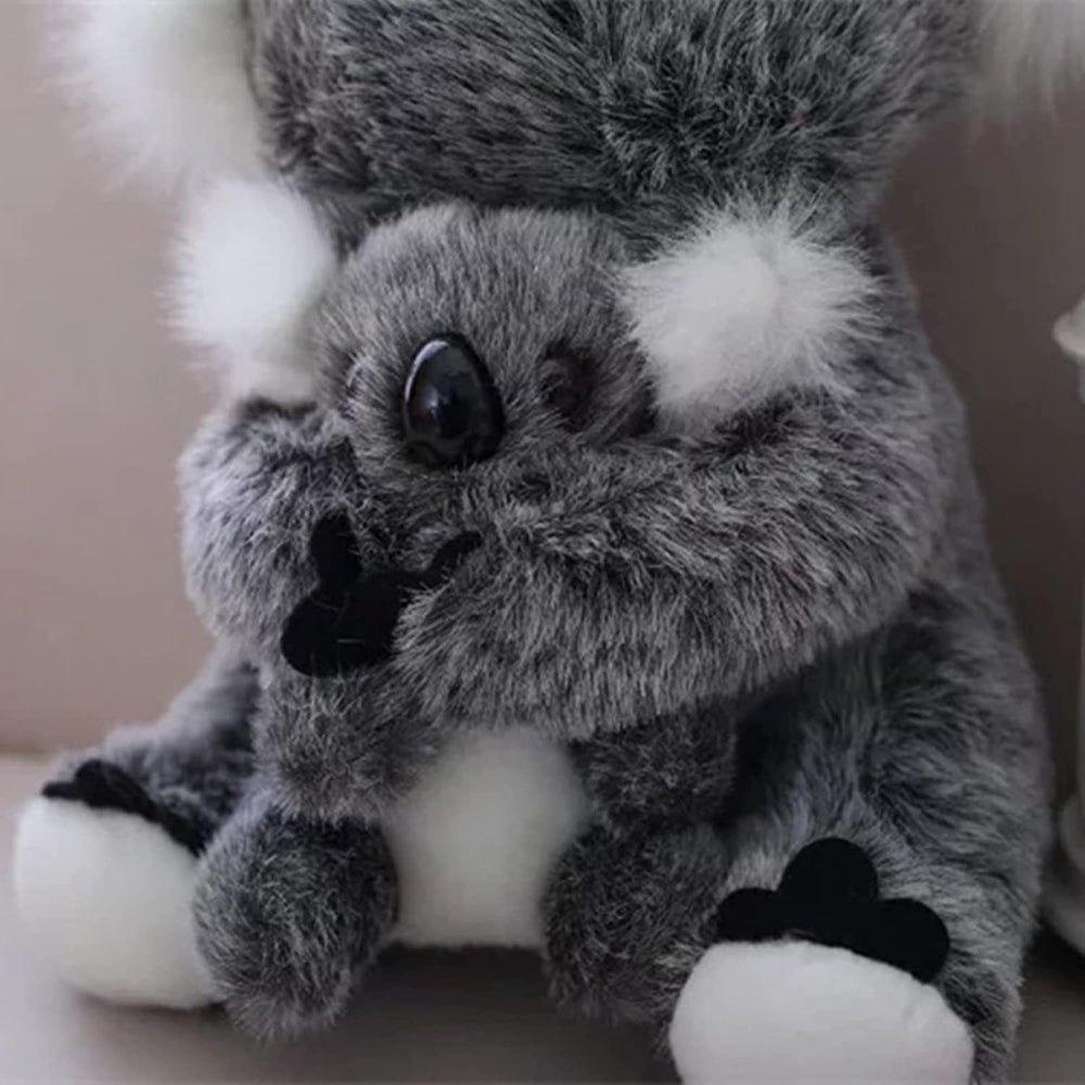 Cute rabbit koala plush grey on display confirms cozy gift option
