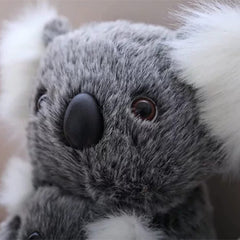 Cute rabbit koala plush soft fabric closeup highlights durability