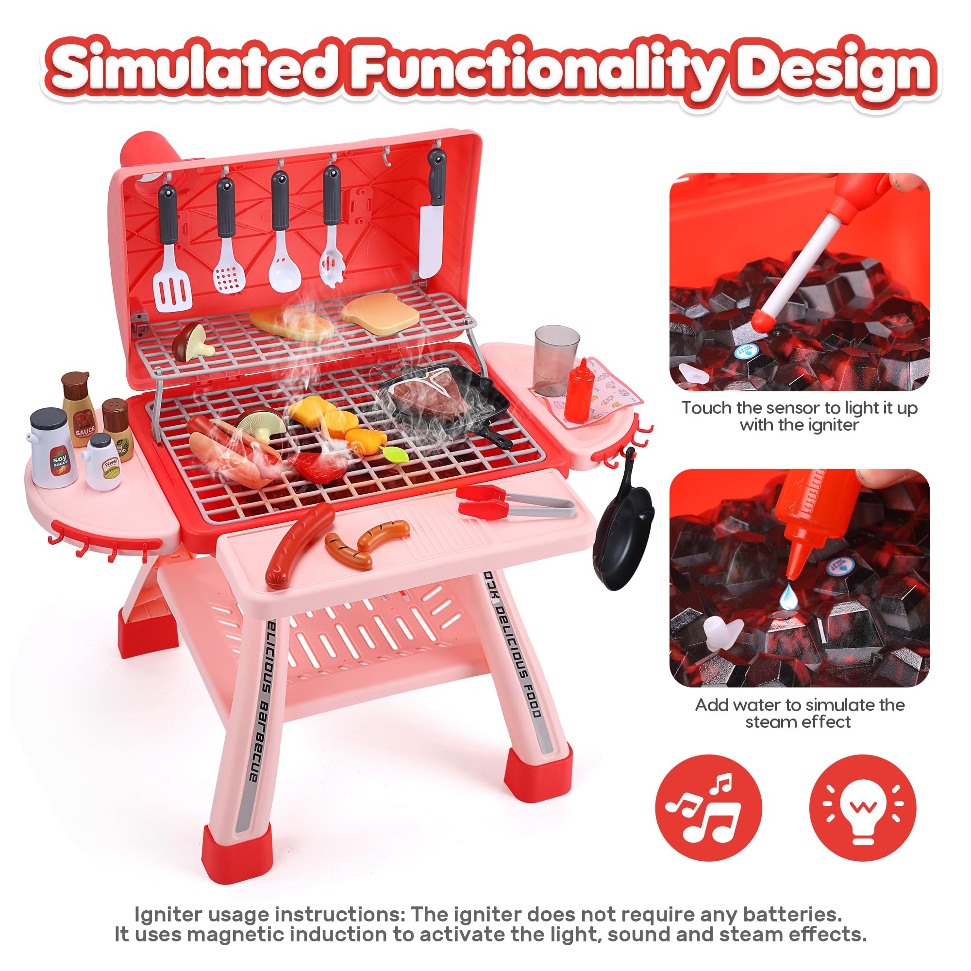 CUTE STONE BBQ sturdy four‑leg base ensures safe play