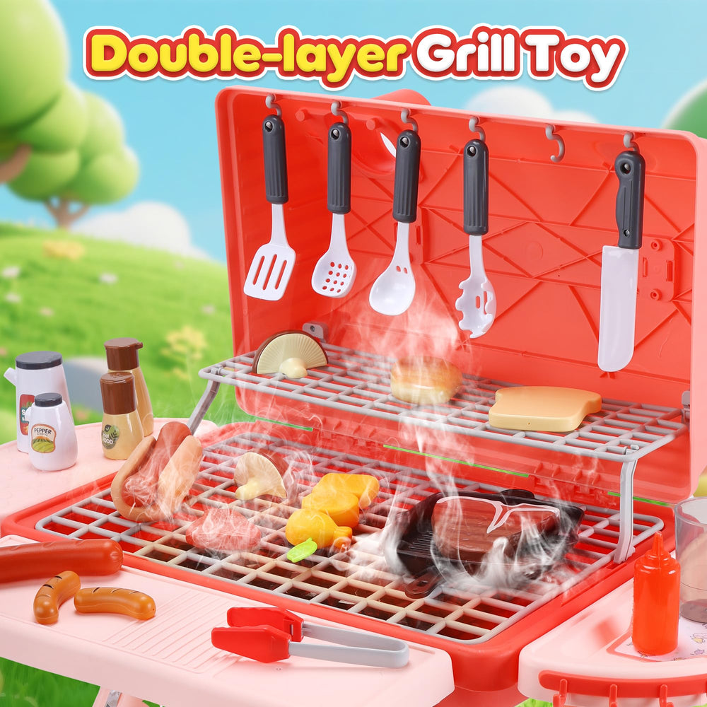 CUTE STONE BBQ includes utensils and condiments for creative cooking