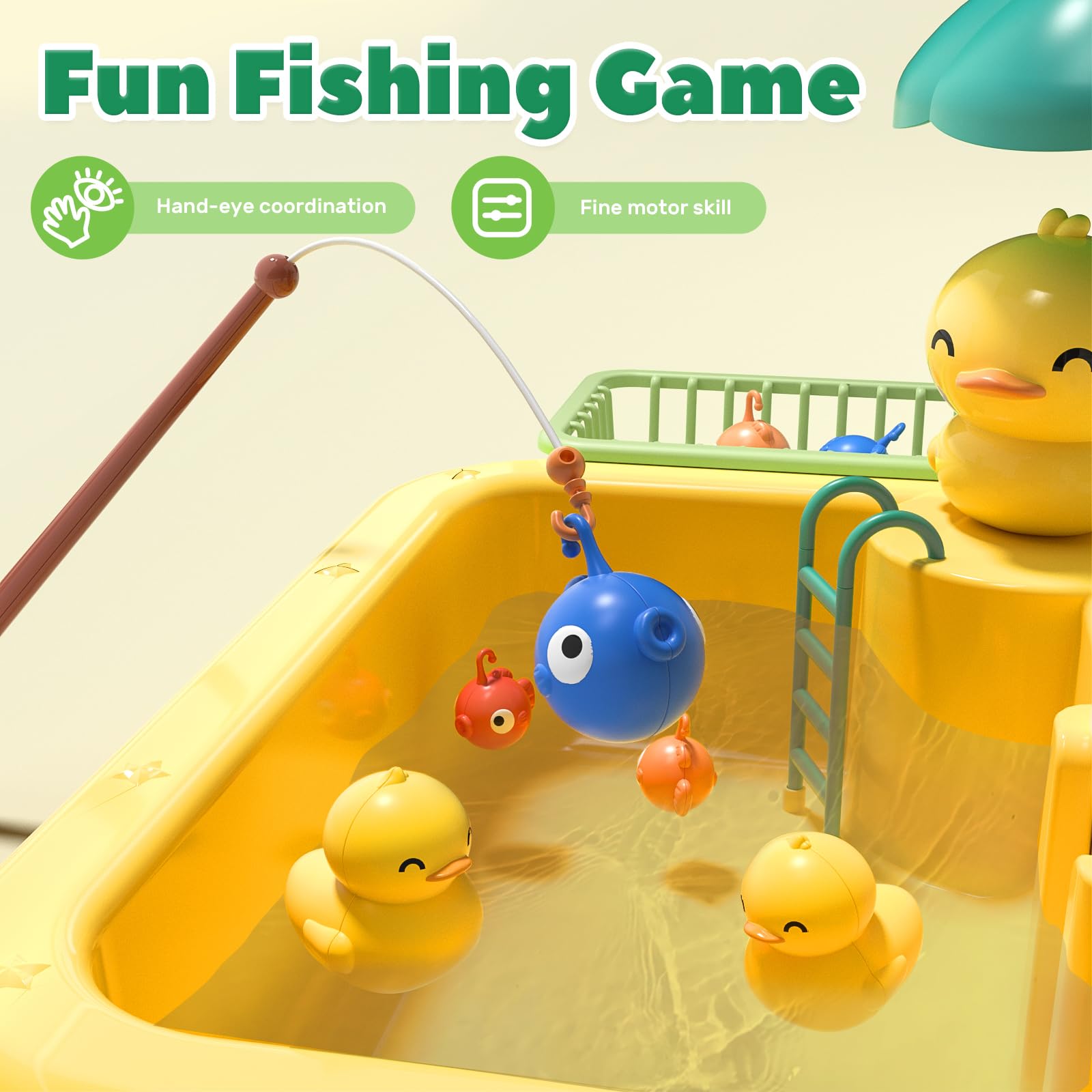 CUTE STONE colorful fishing toys enhance hand-eye coordination.