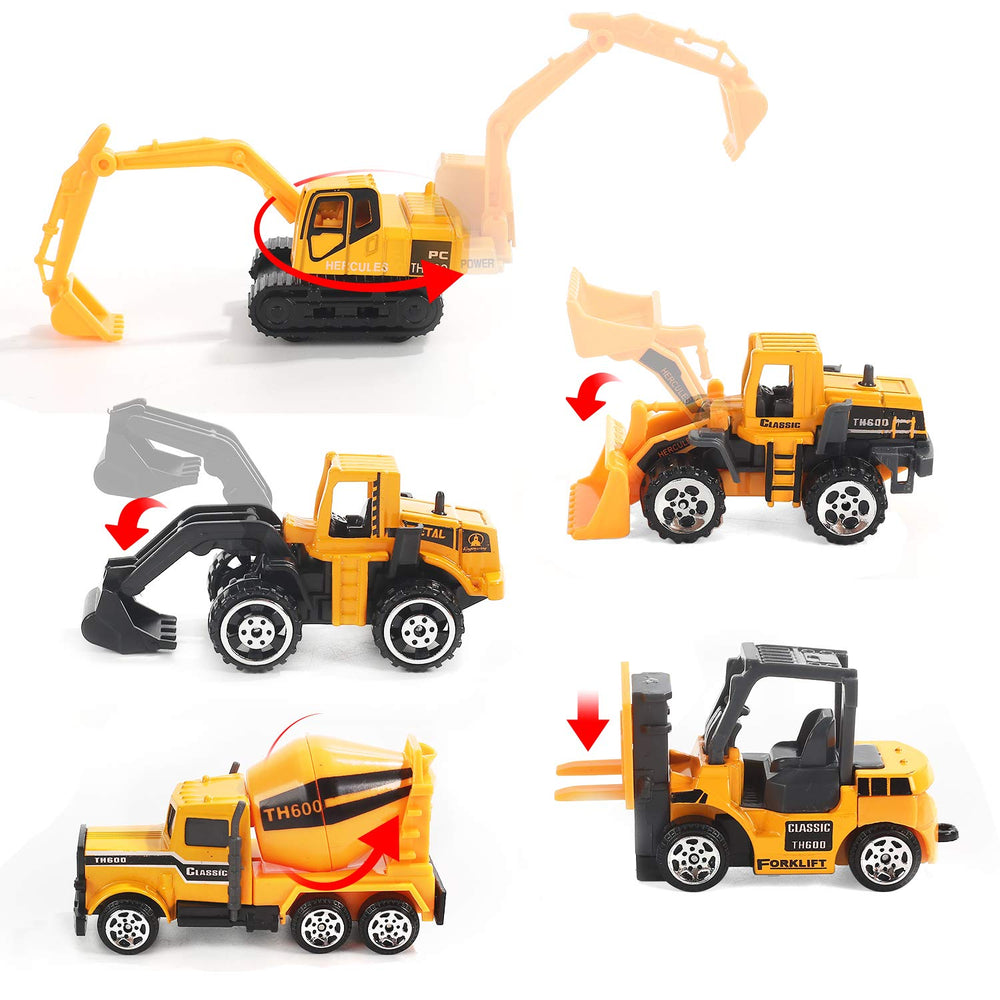 Cute Stone construction truck set movable parts demonstrate machinery details