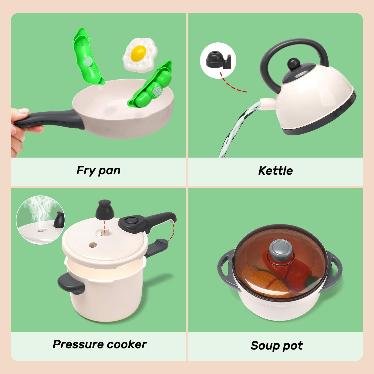 CUTE STONE cookware and utensils for creative role play.
