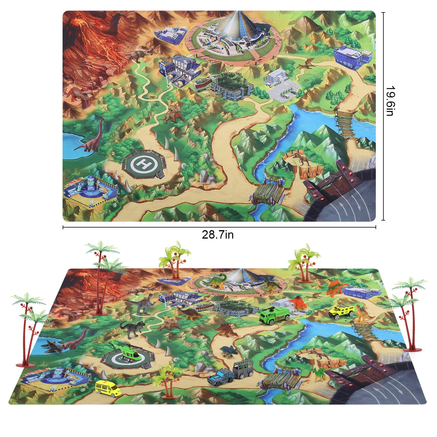 Cute Stone dino park accessories trees and fences boost creative layouts