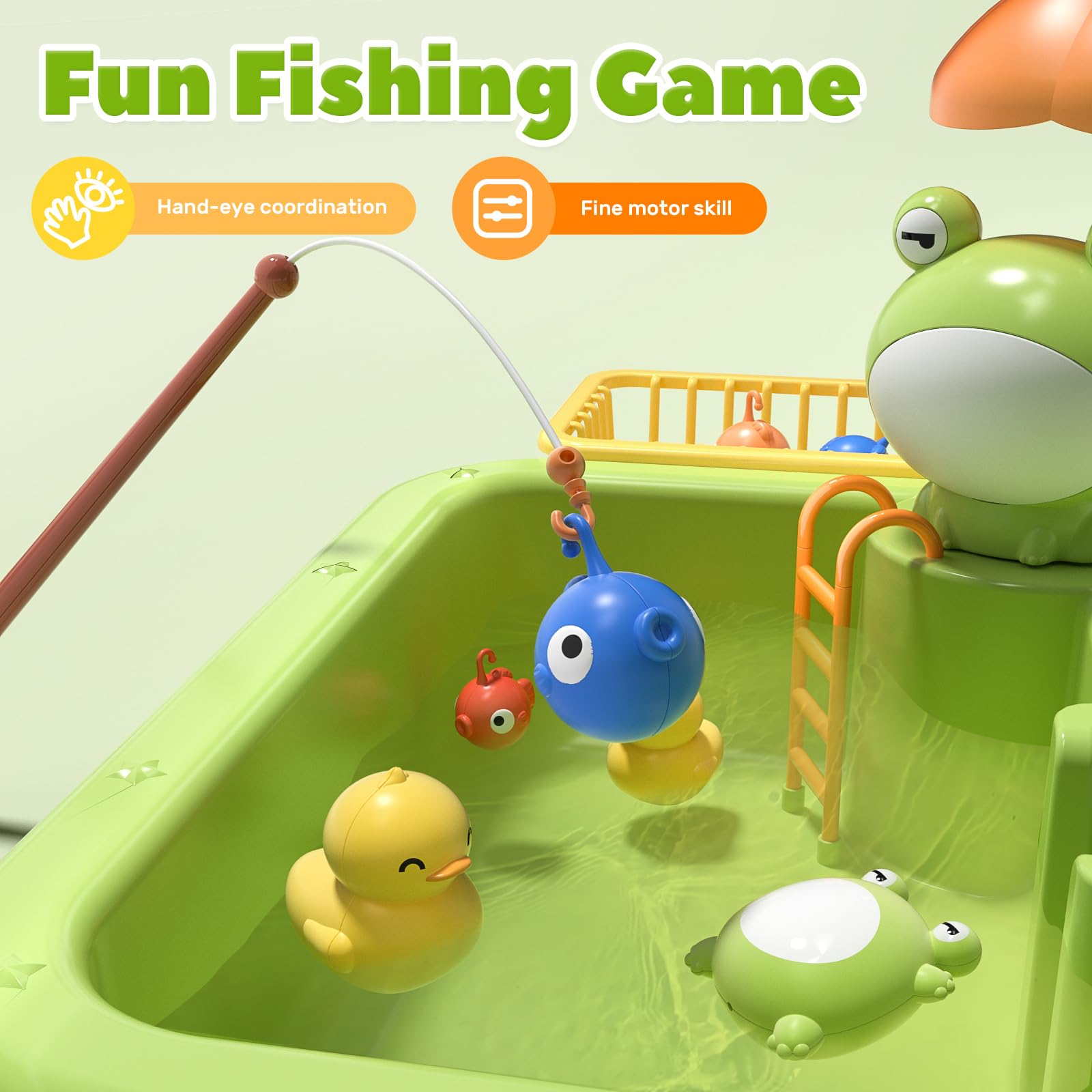 CUTE STONE Floating frog toy enhances bath or pool time