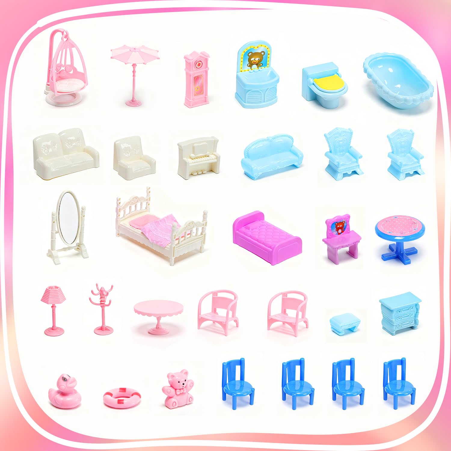 CUTE STONE Huge Dollhouse yard and balcony expanding outdoor fantasy play and social sharing.