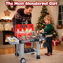 CUTE STONE wheels roll smoothly for seamless indoor and outdoor pretend cooking.