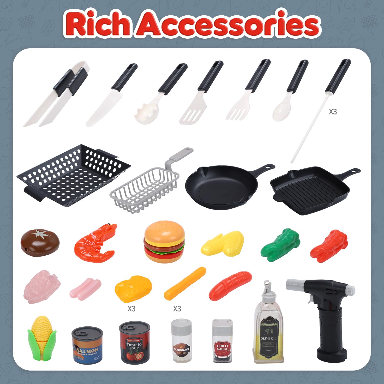CUTE STONE compact design stores accessories neatly inside the grill.