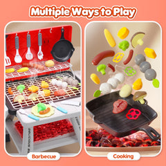 CUTE STONE grill playset works well indoors and outdoors.