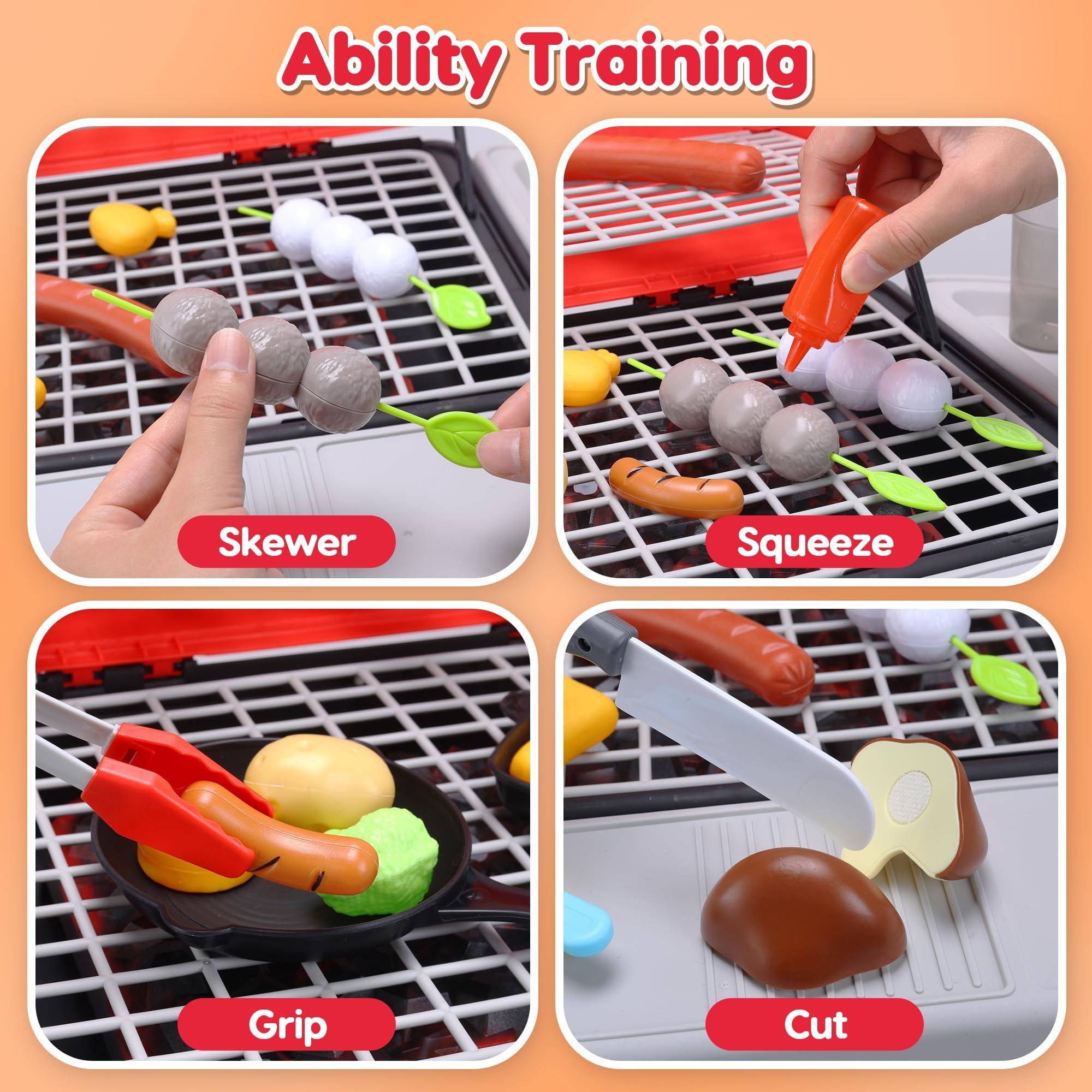 CUTE STONE play food and skewers inspire pretend menu ideas.