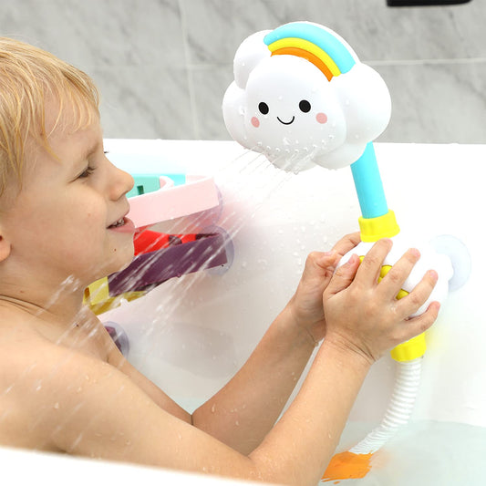 CUTE STONE marble-run water slide adds creative water play in the tub
