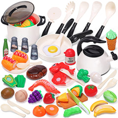 CUTE STONE play kitchen pots and pans for imaginative pretend cooking.