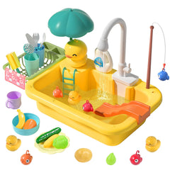 CUTE STONE play sink with running water for realistic kitchen role play.