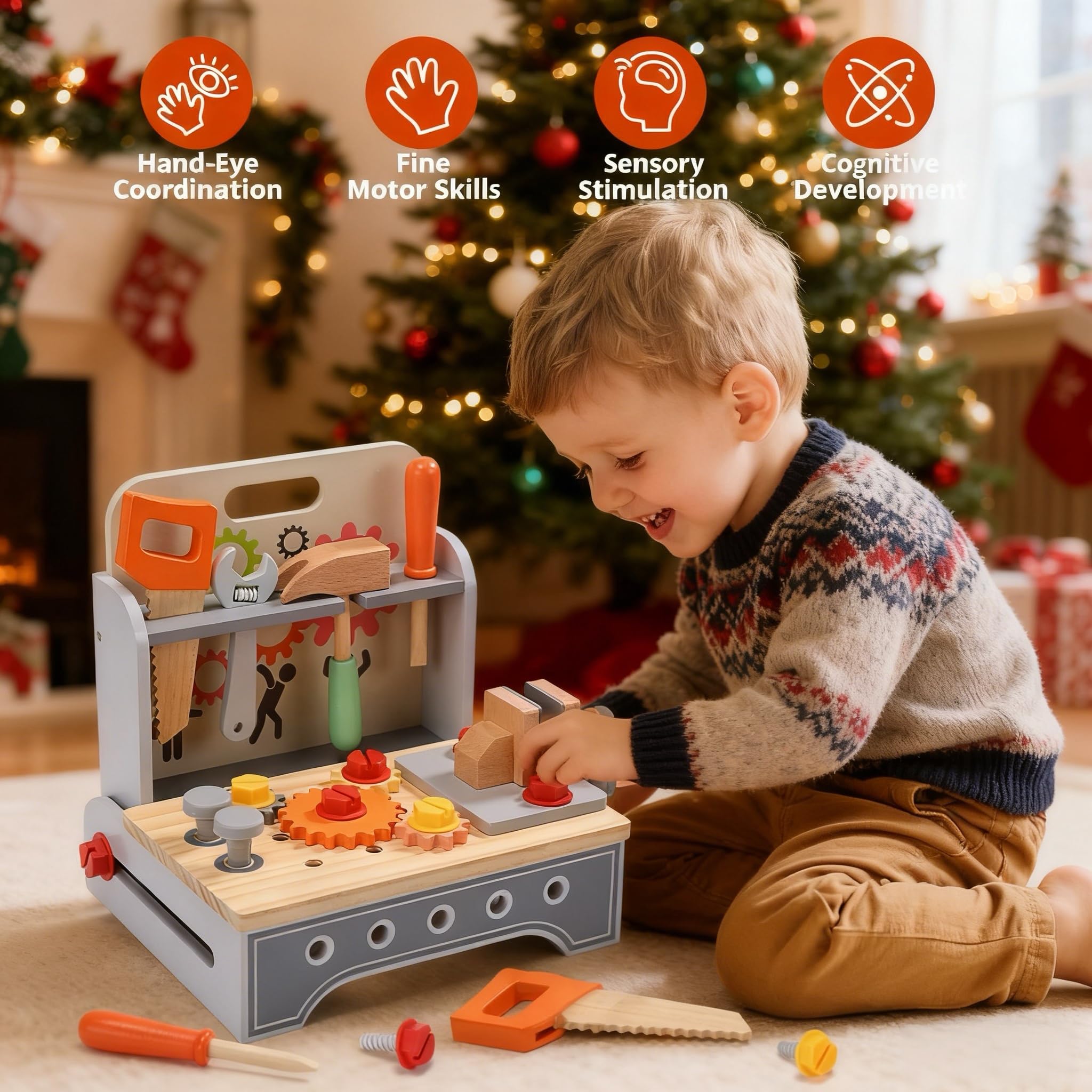 Cute Stone gears and screws showcase Montessori-style exploration of mechanics.