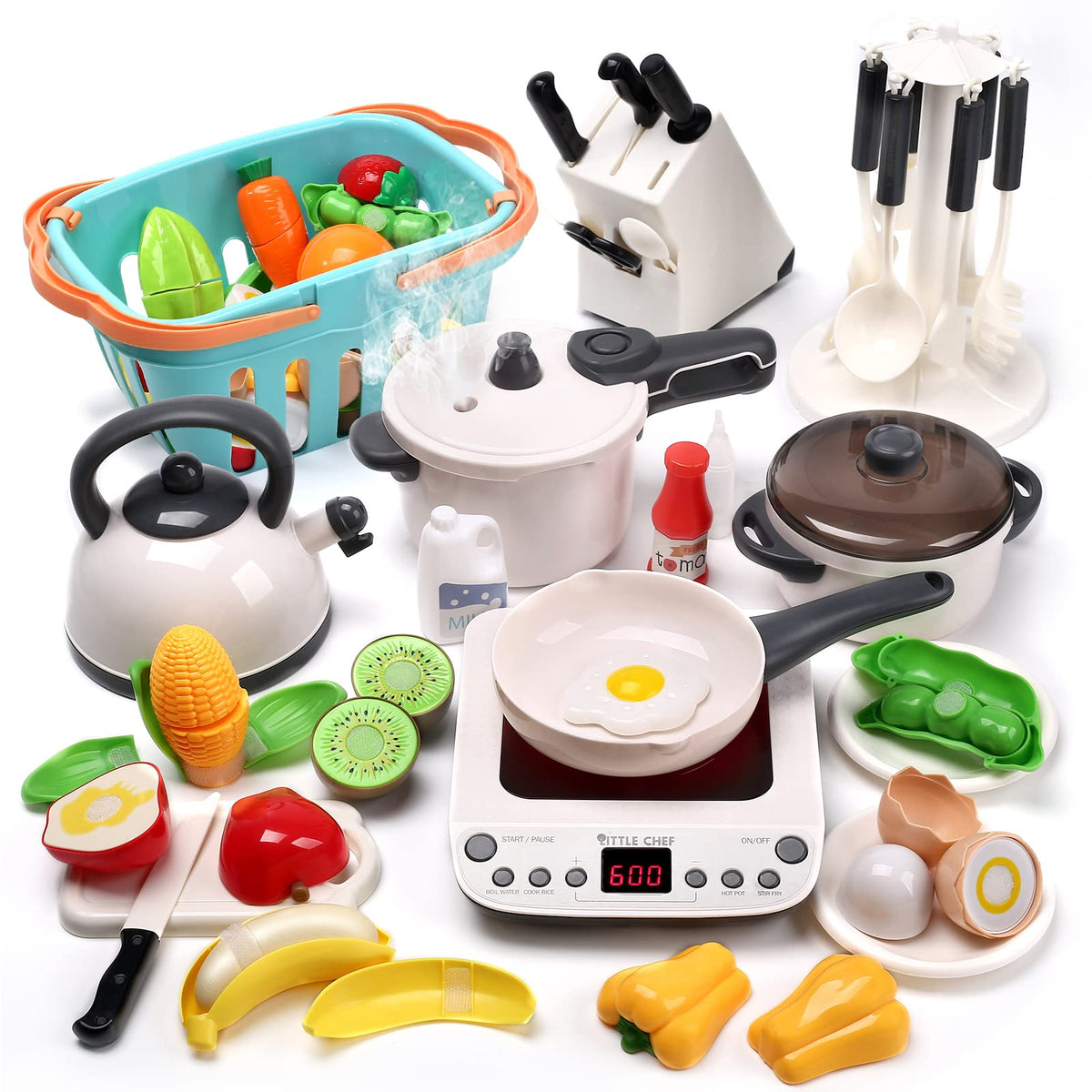 CUTE STONE steam pressure pot for realistic pretend play and imagination.