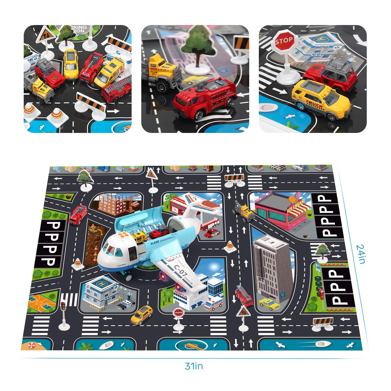 CUTE STONE complete set with vehicles and city map for role play