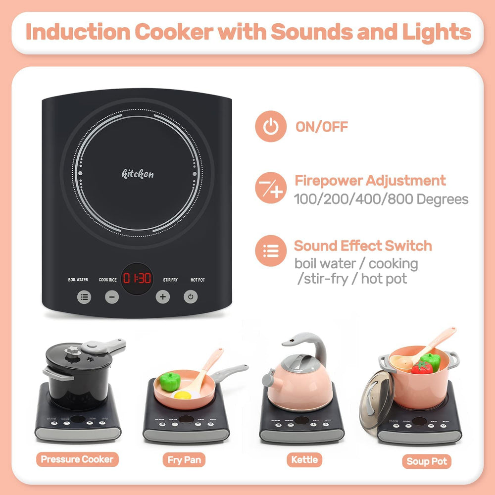Cute Stone toy kettle eyes realistic steam-free play moments