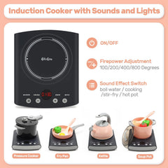 Cute Stone toy kettle eyes realistic steam-free play moments