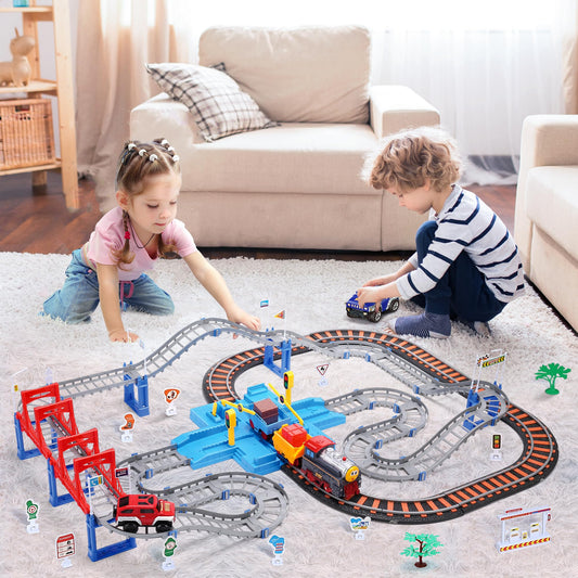CUTE STONE train set bridge enabling elevated layouts for stories