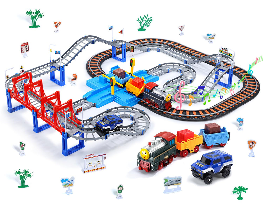 CUTE STONE train set tracks for imaginative play and fine motor skills