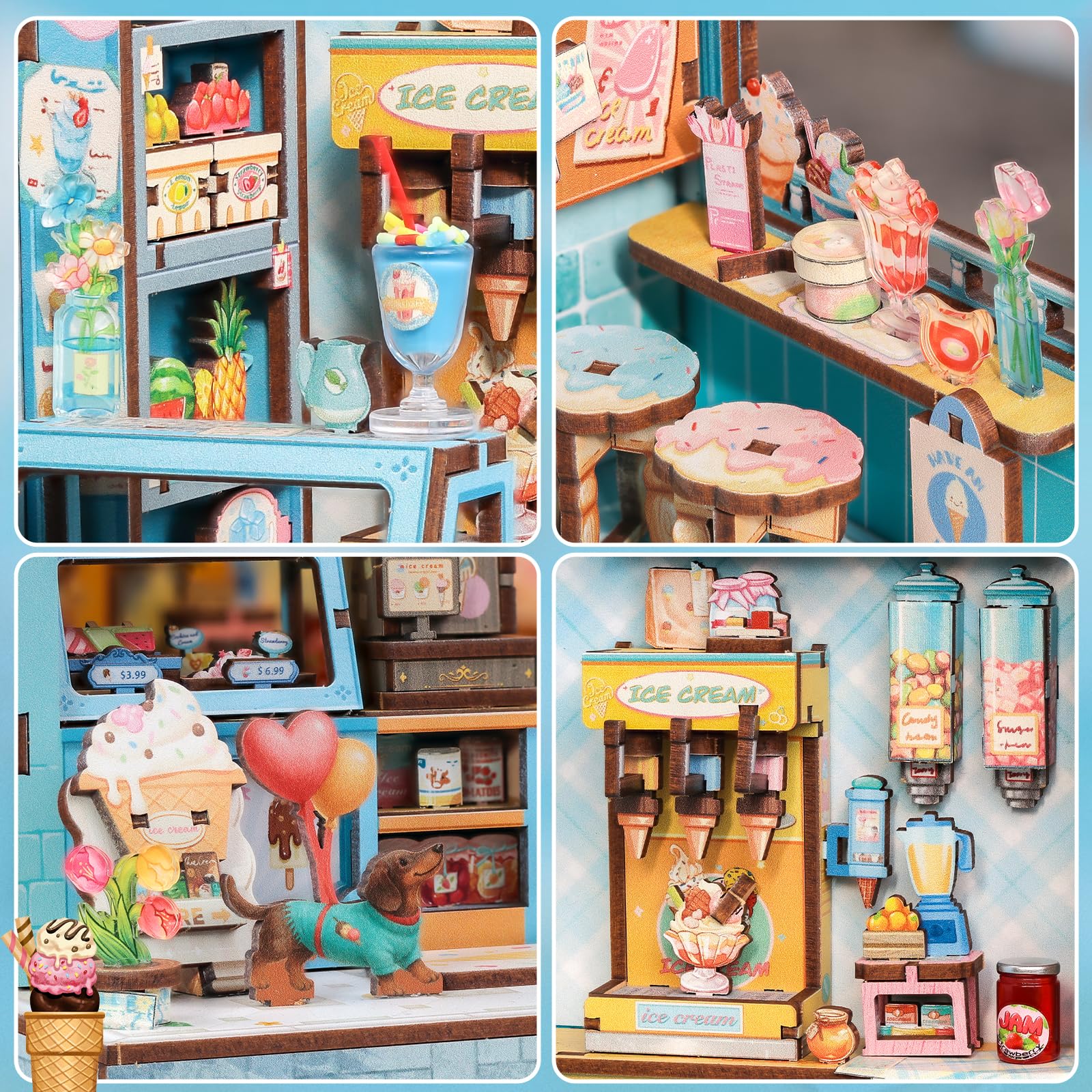 CUTEBEE Bella's Ice Cream Book Nook assembly promotes focused, screen-free activity.