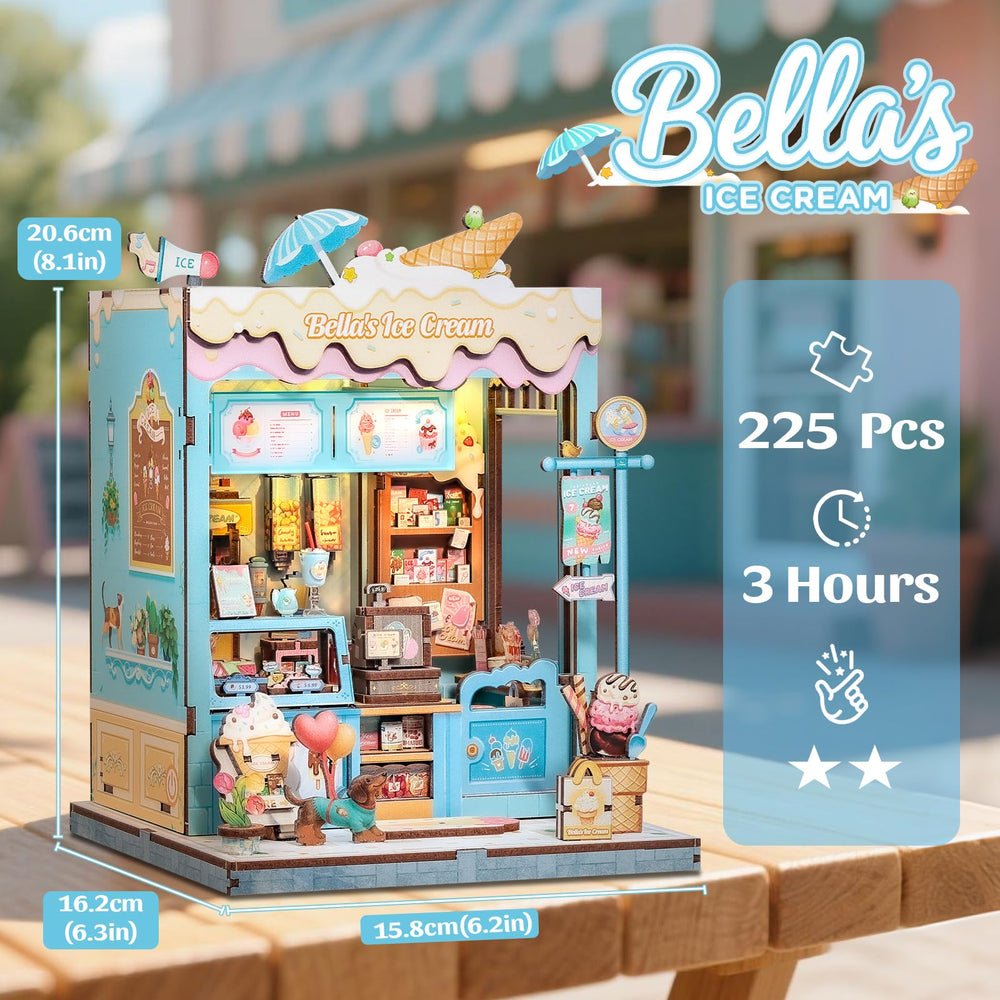 CUTEBEE Bella's Ice Cream Book Nook exterior design enhances cozy room decor.