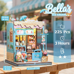 CUTEBEE Bella's Ice Cream Book Nook exterior design enhances cozy room decor.