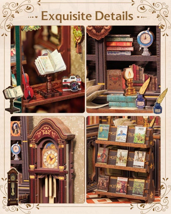 Cutebee Book Nook Instruction Guide helps easy assembly.
