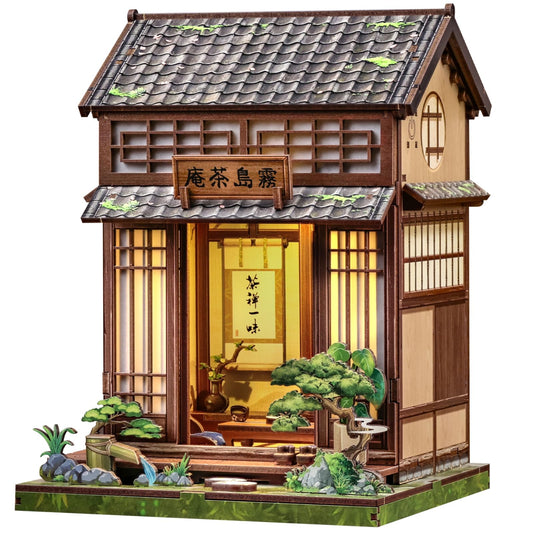 Cutebee Book Nook Kit Kirishima Cha-an interior scene elevates desk decor.