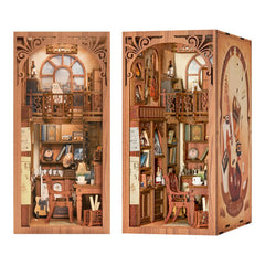 CUTEBEE Book Nook Kit during assembly on a desk, a calming creative project.