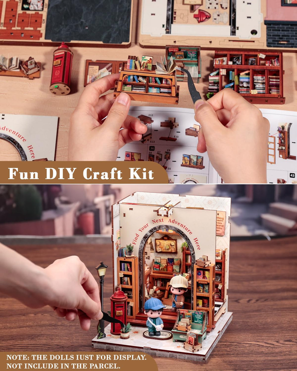 CUTEBEE Book Nook Kit content layout reveals all components in one view