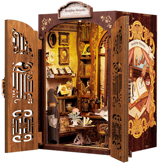 CUTEBEE Book Nook kit contents showcase all parts for a hands-on, imaginative setup.