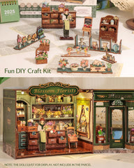 CUTEBEE Book Nook Kit desk scene elevates shelves