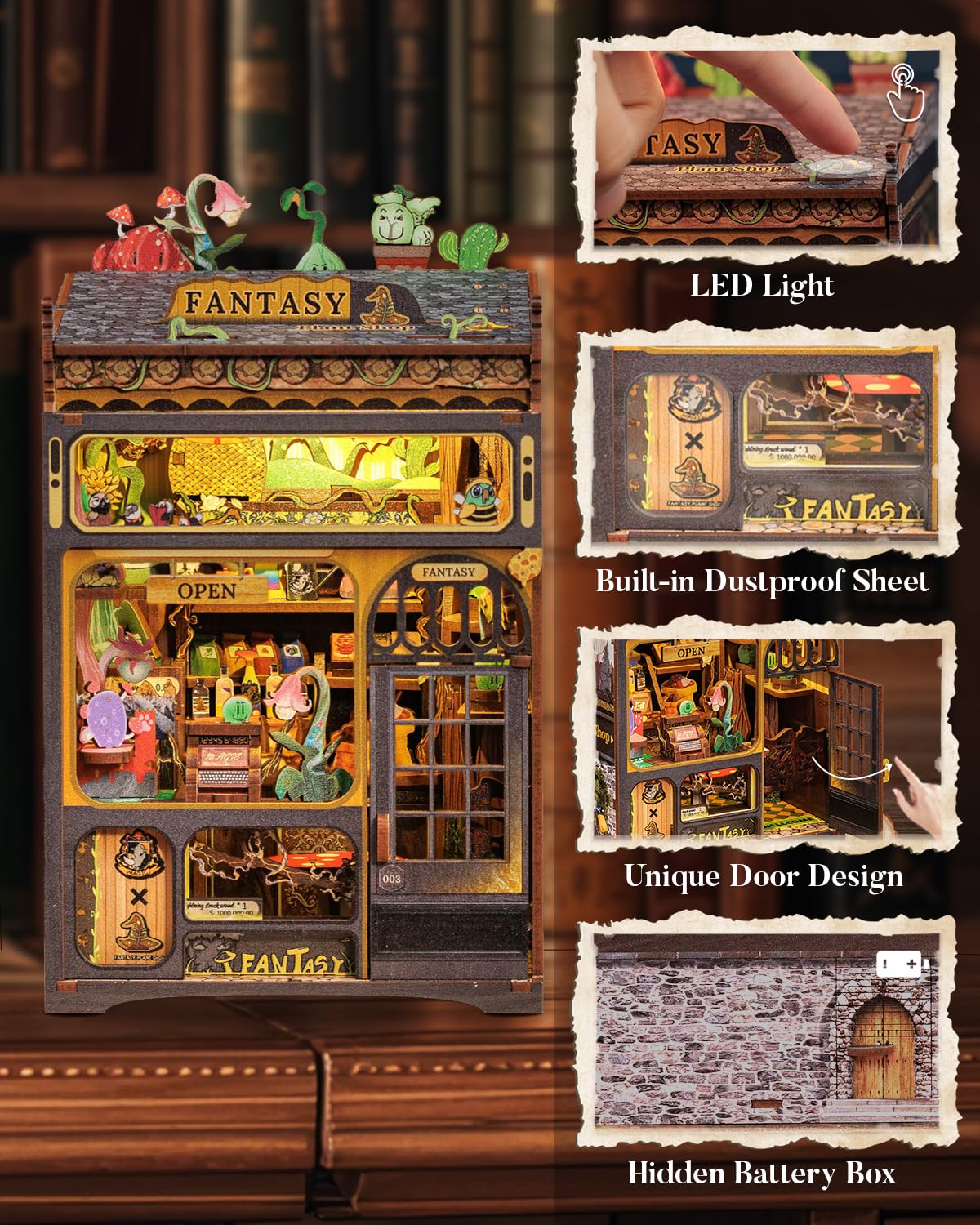CUTEBEE Book Nook Kit detailed manual guides beginner-friendly assembly.