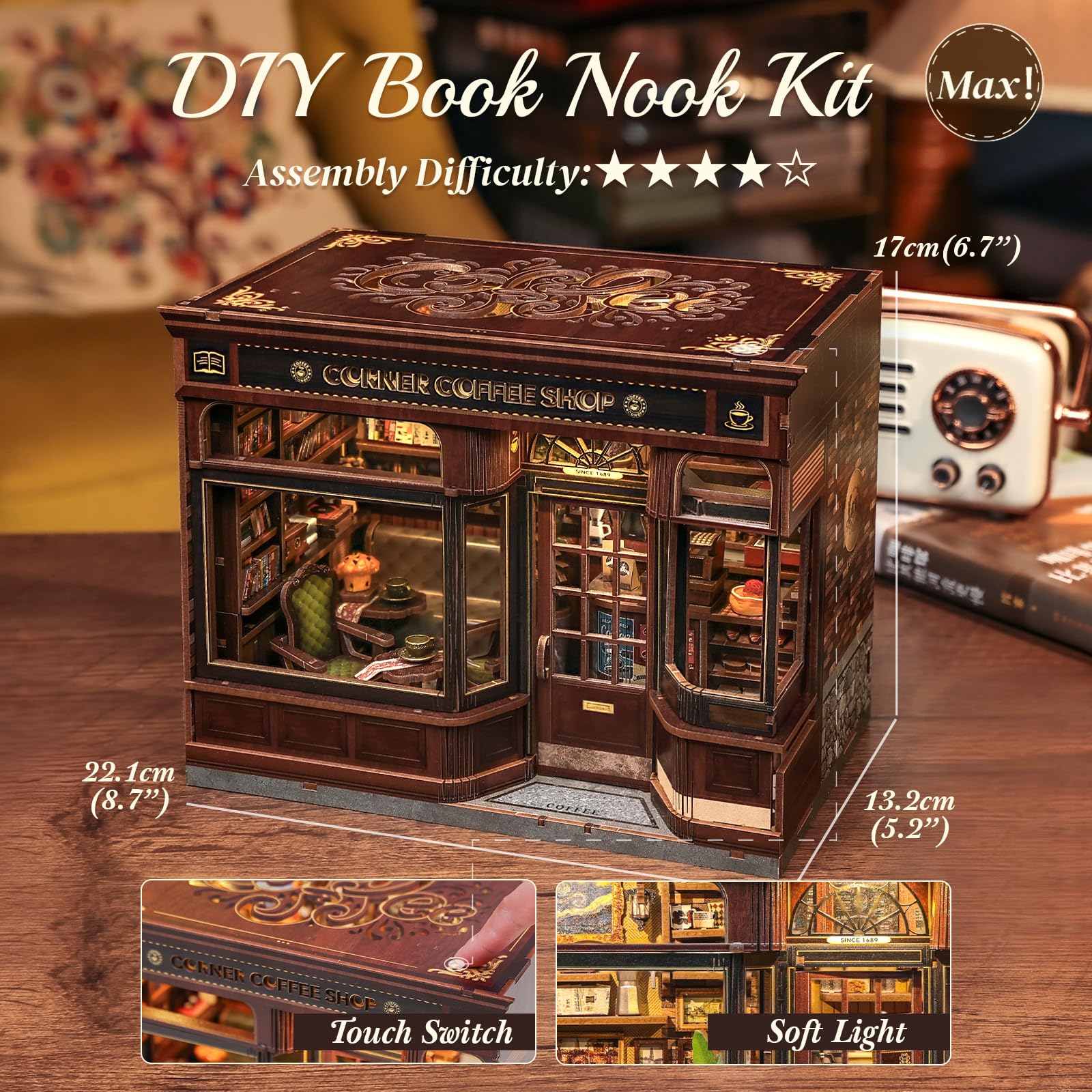 CUTEBEE Book Nook Kit hands on assembly for creativity and focus.