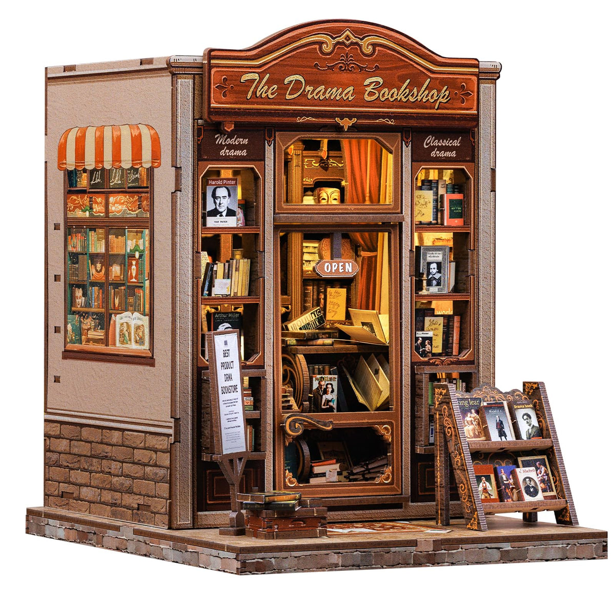 CUTEBEE Book Nook Kit drama bookshop scene enhances cozy home décor and storytelling.