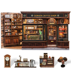 CUTEBEE Book Nook Kit front view, ideal shelf decor and cozy coffee shop vibe.