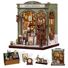 CUTEBEE Book Nook Kit with LED lighting adds a warm shelf glow.