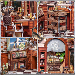 CUTEBEE Book Nook Kit lighting-on scene enhances night-time room decor.