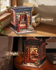 CUTEBEE Book Nook Kit lit interior creates cozy nighttime reading vibes