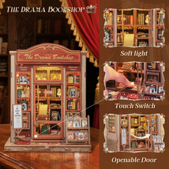 CUTEBEE Book Nook Kit miniature dollhouse interior ideal for shelf display.
