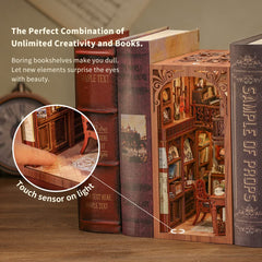 CUTEBEE Book Nook Kit miniature world ready for table display.