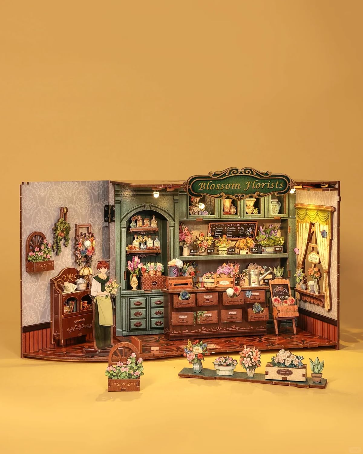 CUTEBEE Book Nook Kit contents guide setup