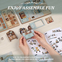 CUTEBEE Book Nook Kit packaging shows included contents