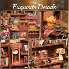 CUTEBEE Book Nook Kit wall paintings add color and character.