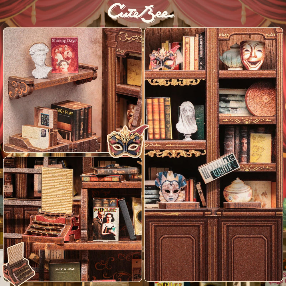 CUTEBEE Book Nook Kit tiny-room details invite imaginative storytelling.