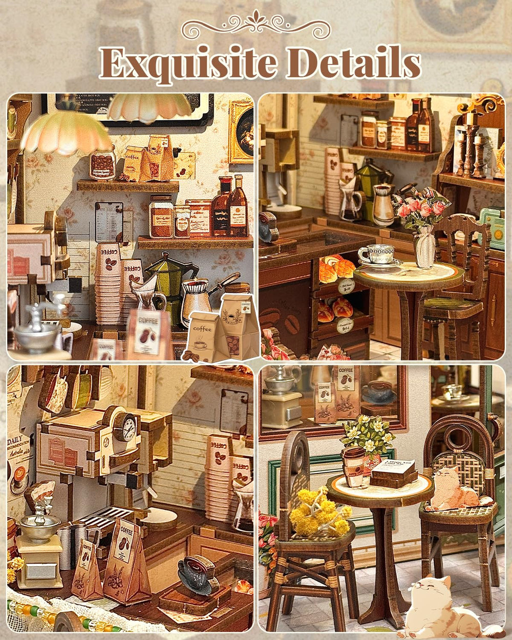 CUTEBEE Book Nook miniature furniture sparks mindful crafting sessions